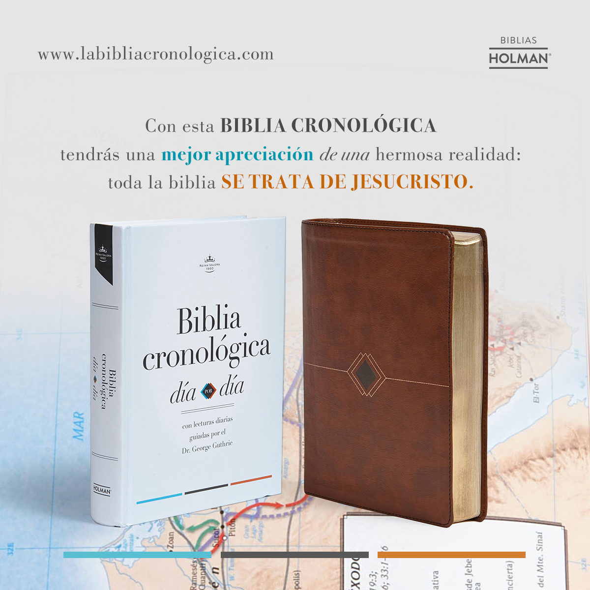 Biblia cronológica día por día - Con esta Biblia de estudio tendrás una mejor apreciación de una hermosa realidad: toda la Biblia se trata de Jesucristo.